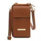 Preview: Tuscany Leather Portemonnaie mit Handytasche cognac